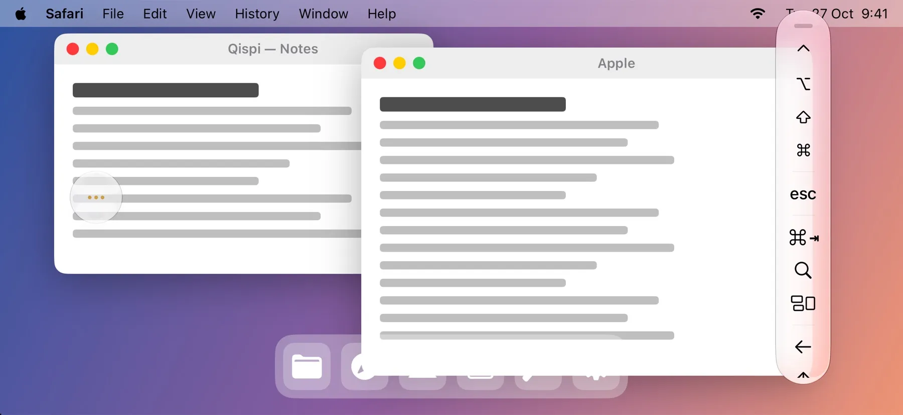 A Mac's screen on an iPhone held sideways